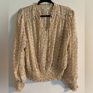 Rachel Zoe Cream Floral Blouse